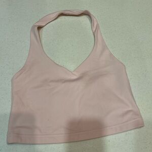 (S) Baby Pink Pacsun Contour Halter Crop Top